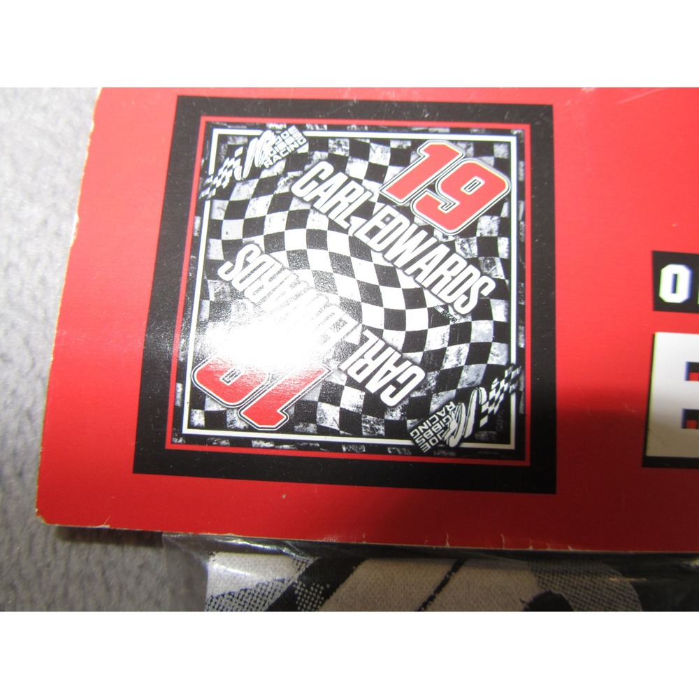 NASCAR Carl Edwards 19 Bandana Joe Gibbs Racing Checkered Flag 22x22 New 2016